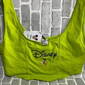 Disney PRETTYLITTLETHING Lime Green Mickey Mouse Crop Top